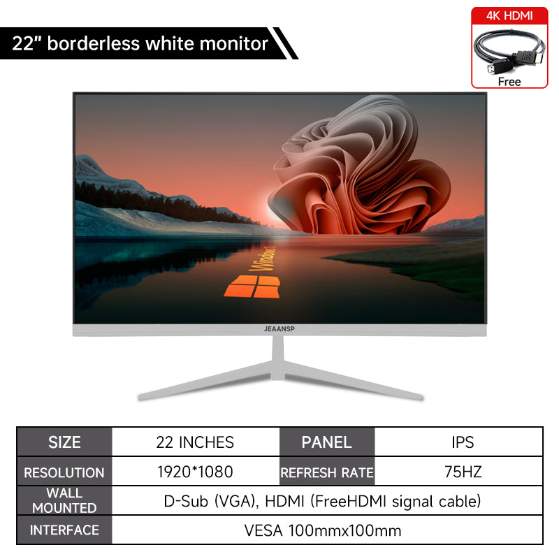 19/22/25 inch 75HZ-1080P  Office  Borderless PC Monitor