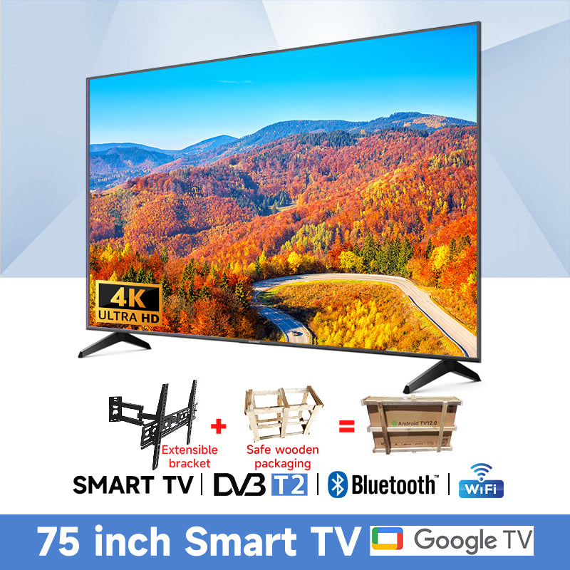 55/65 /75 inch 4K Android 14.0 TV WiF Netflix YouTube MYTV/DVB-T2